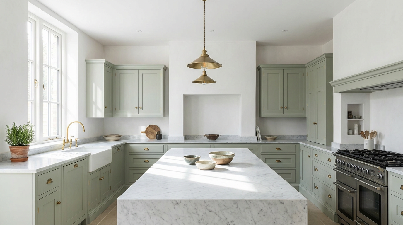 Modern kitchen with painted cabinets